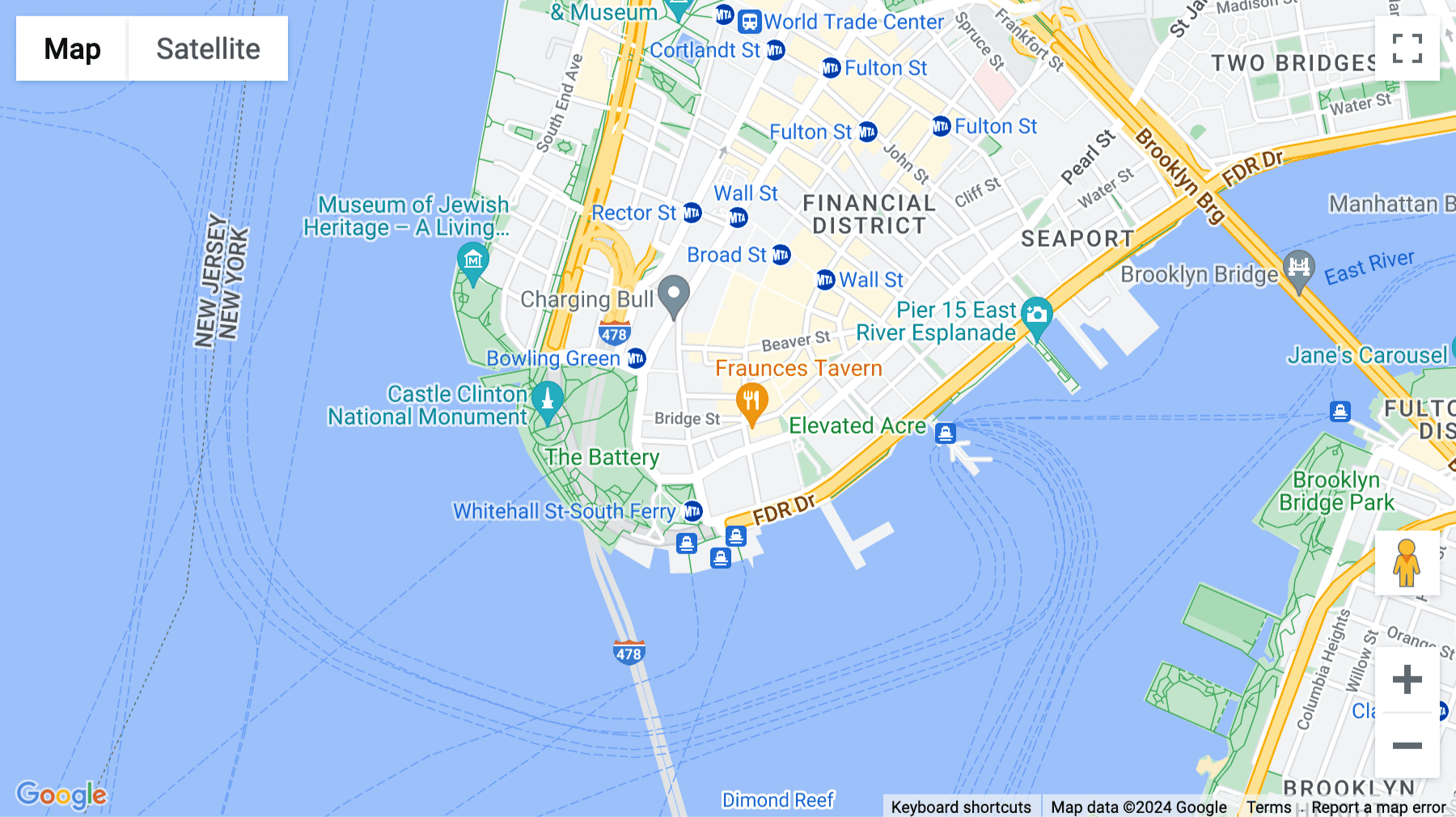 Click for interative map of 90 Broad Street, 2nd & 3rd floor, New York