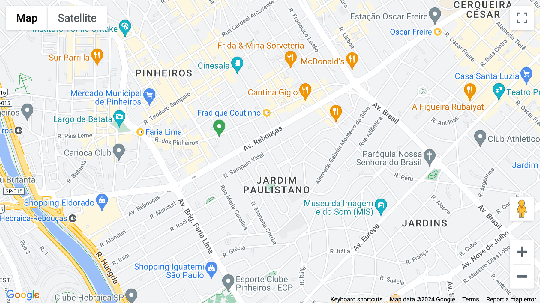 Click for interative map of Spaces Villa Madalena, Capitao Antonio Rosa Steer, Jardim Paulistano, Sao Paulo