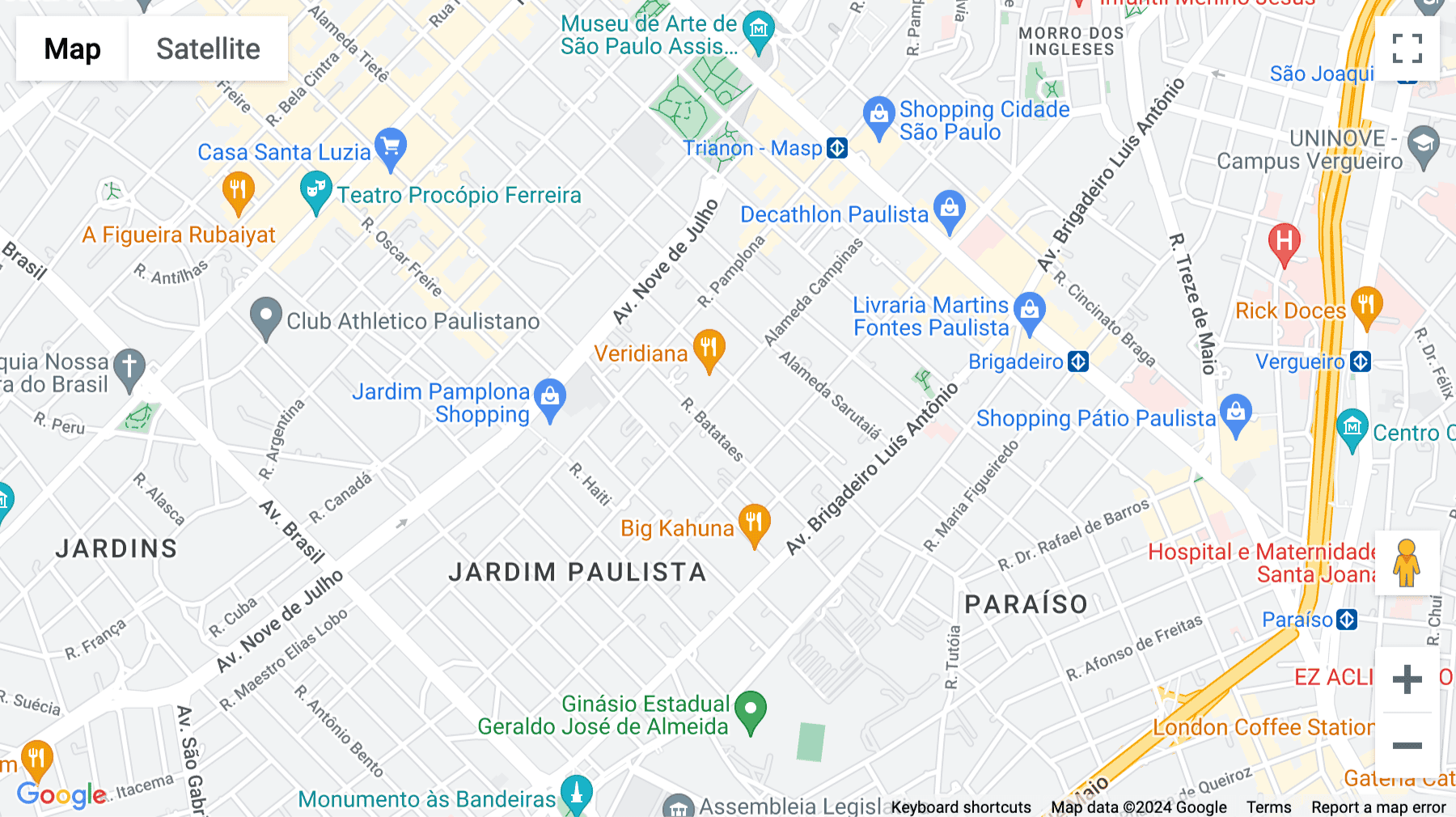 Click for interative map of Alameda Campinas, 1077, Trianon-Masp, Sao Paulo