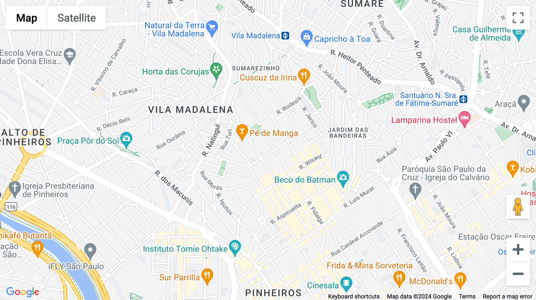 Click for interative map of Rua Purpurina 400, Sao Paulo