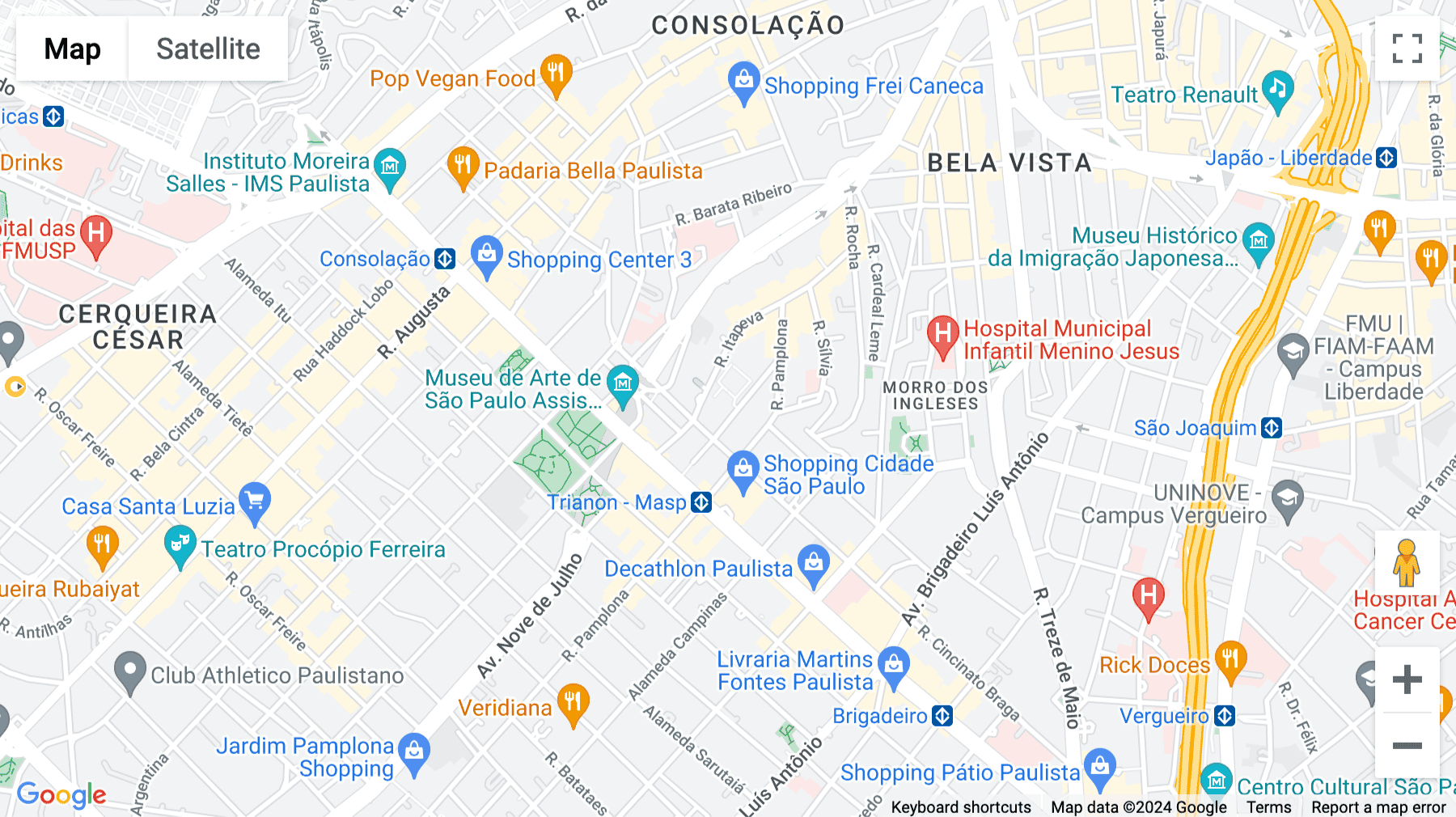 Click for interative map of Alameda Rio Claro 241, Bela Vista, Sao Paulo