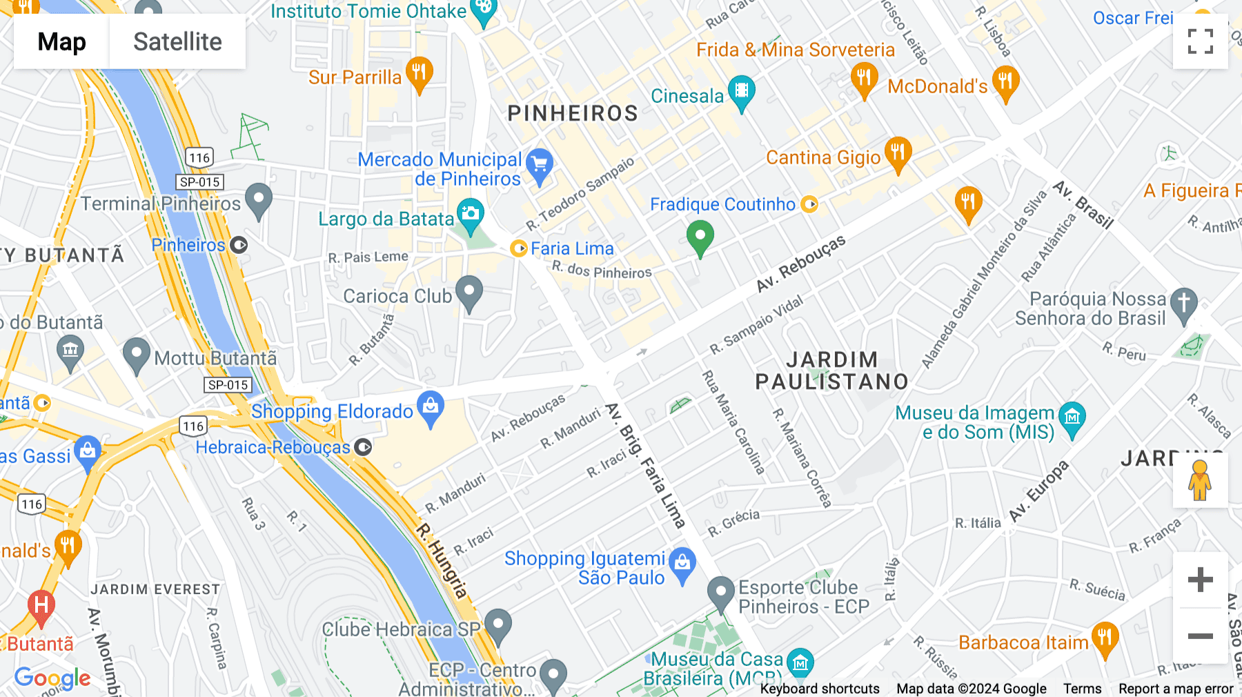 Click for interative map of Avenida Brigadeiro Faria Lima, 1485, 1 e 2 andares, Sao Paulo