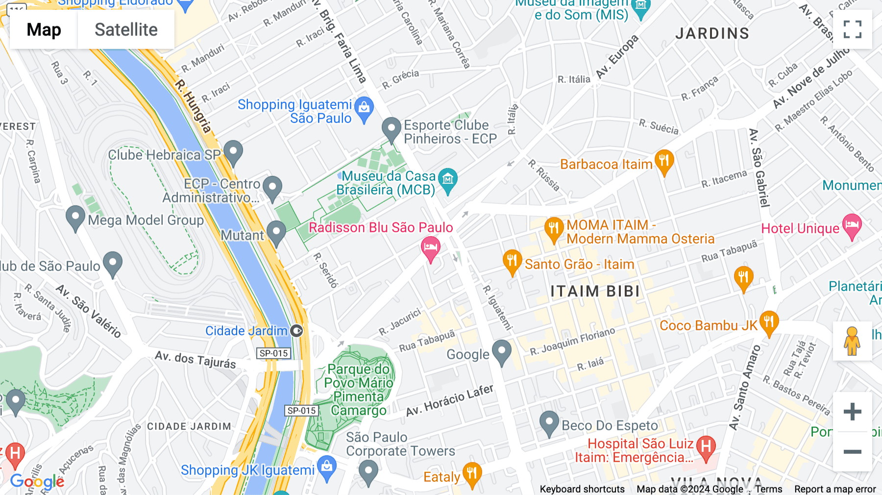 Click for interative map of Edifício Capitania, Avenida Brigadeiro Faria Lima, Cidade Jardim, Sao Paulo
