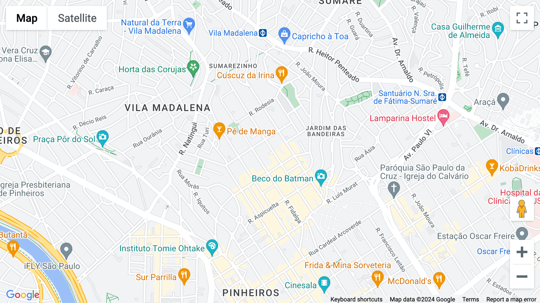 Click for interative map of Rua Girassol, 555, Sunflower 555, Sao Paulo