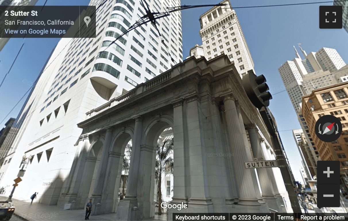 Street View image of 1 Sansome Street, Suite 3500, San Francisco, California, USA
