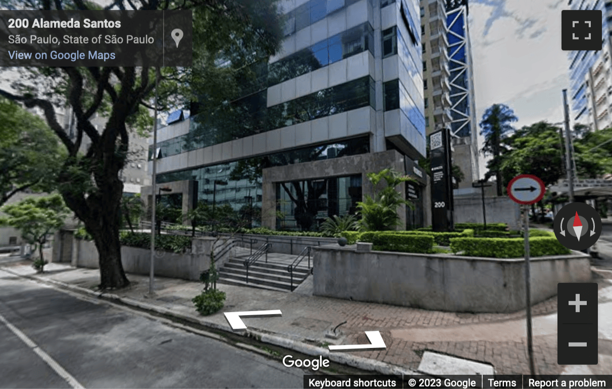 Street View image of Victoria Plaza Building, Alameda Santos Street 200, Bela Vista, Sao Paulo