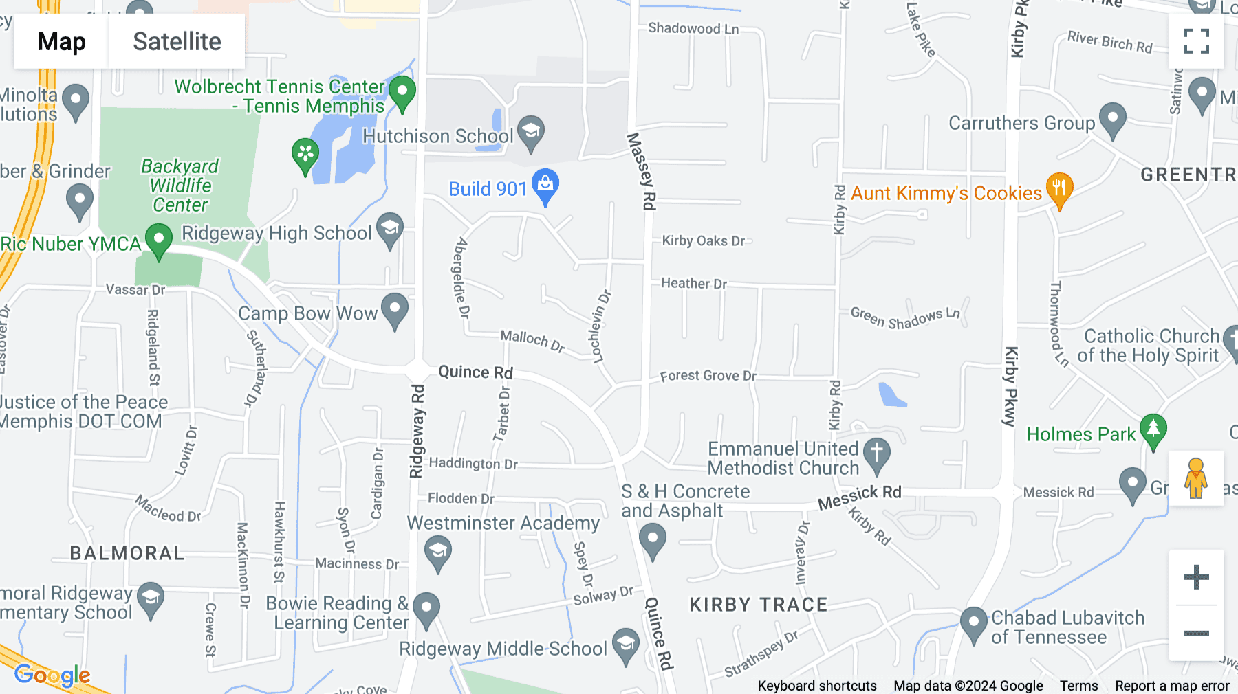 Click for interative map of 1355B Lynnfield Road, Suite 245, Memphis