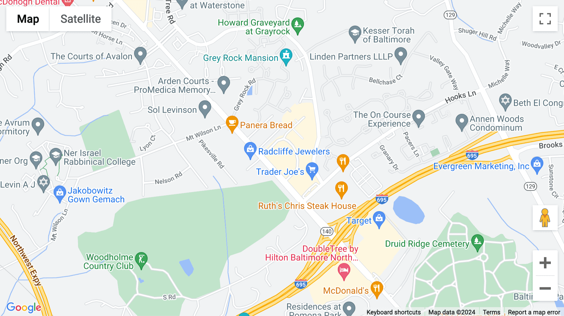 Click for interative map of 1829 Reisterstown Road, Suite 350, Pikesville