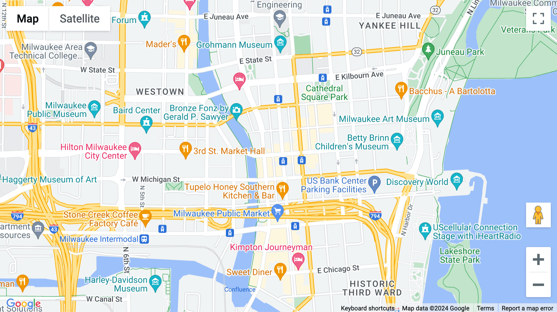 Click for interative map of 250 East Wisconsin Avenue, Suite 1800, Milwaukee, Wisconsin, Milwaukee