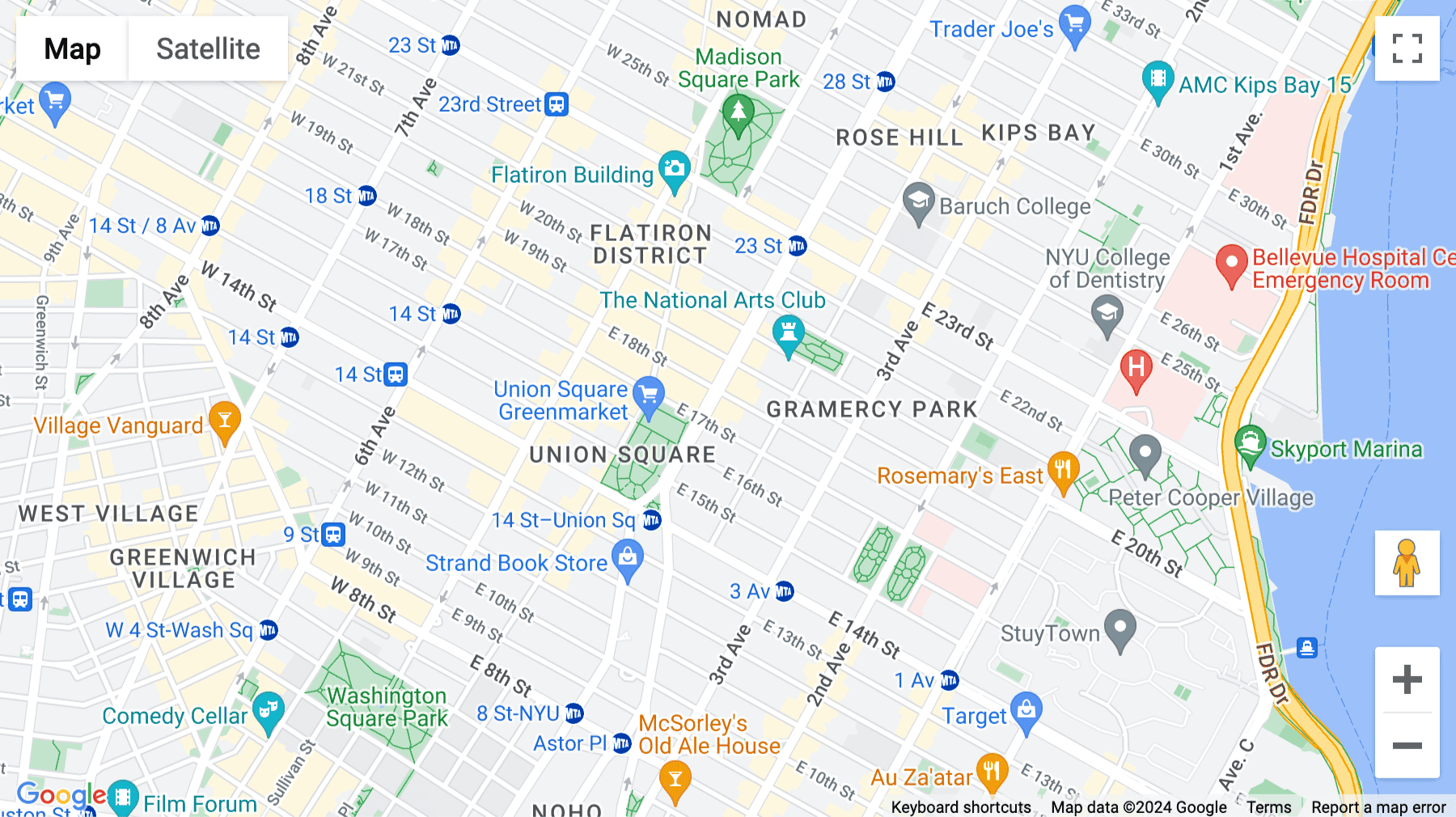 Click for interative map of 215 Park Avenue South, New York City