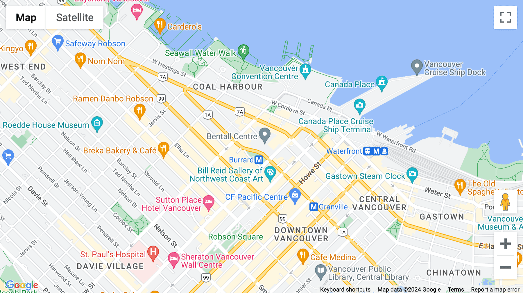 Click for interative map of 595 Burrard Street, Vancouver