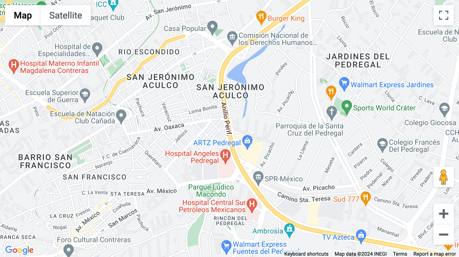 Click for interative map of Artz Pedregal, Boulevard Adolfo Ruiz Cortines 3720, Jardines de Pedregal, Mexico City