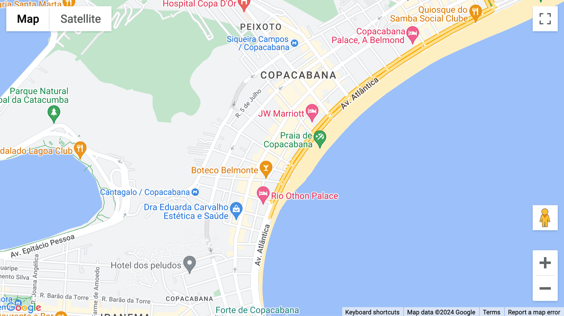 Click for interative map of Av. Atlântica, Copacabana, Rio de Janeiro