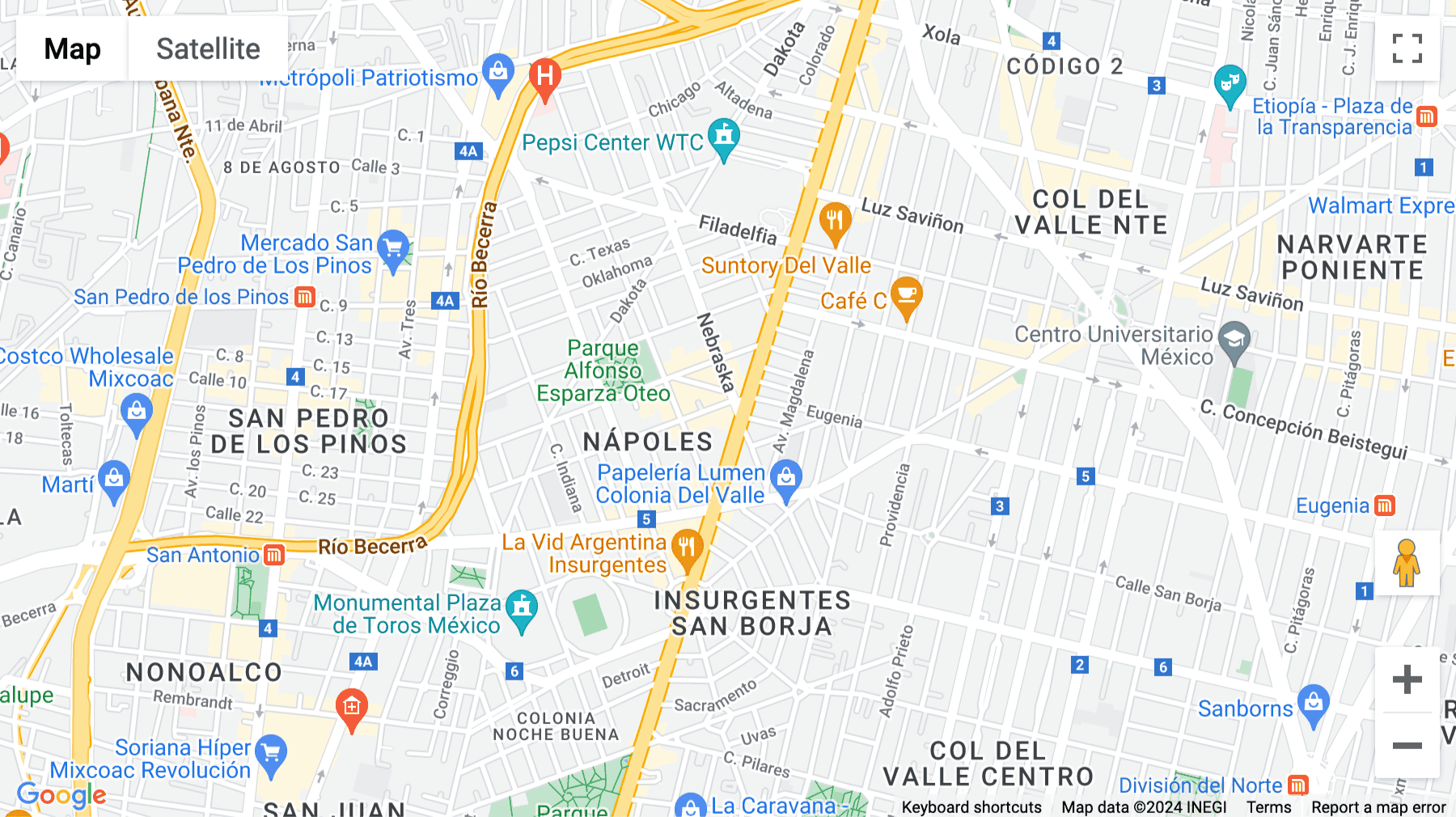 Click for interative map of Insurgentes Sur 859, Col. Napoles, Benito Juarez, Mexico City