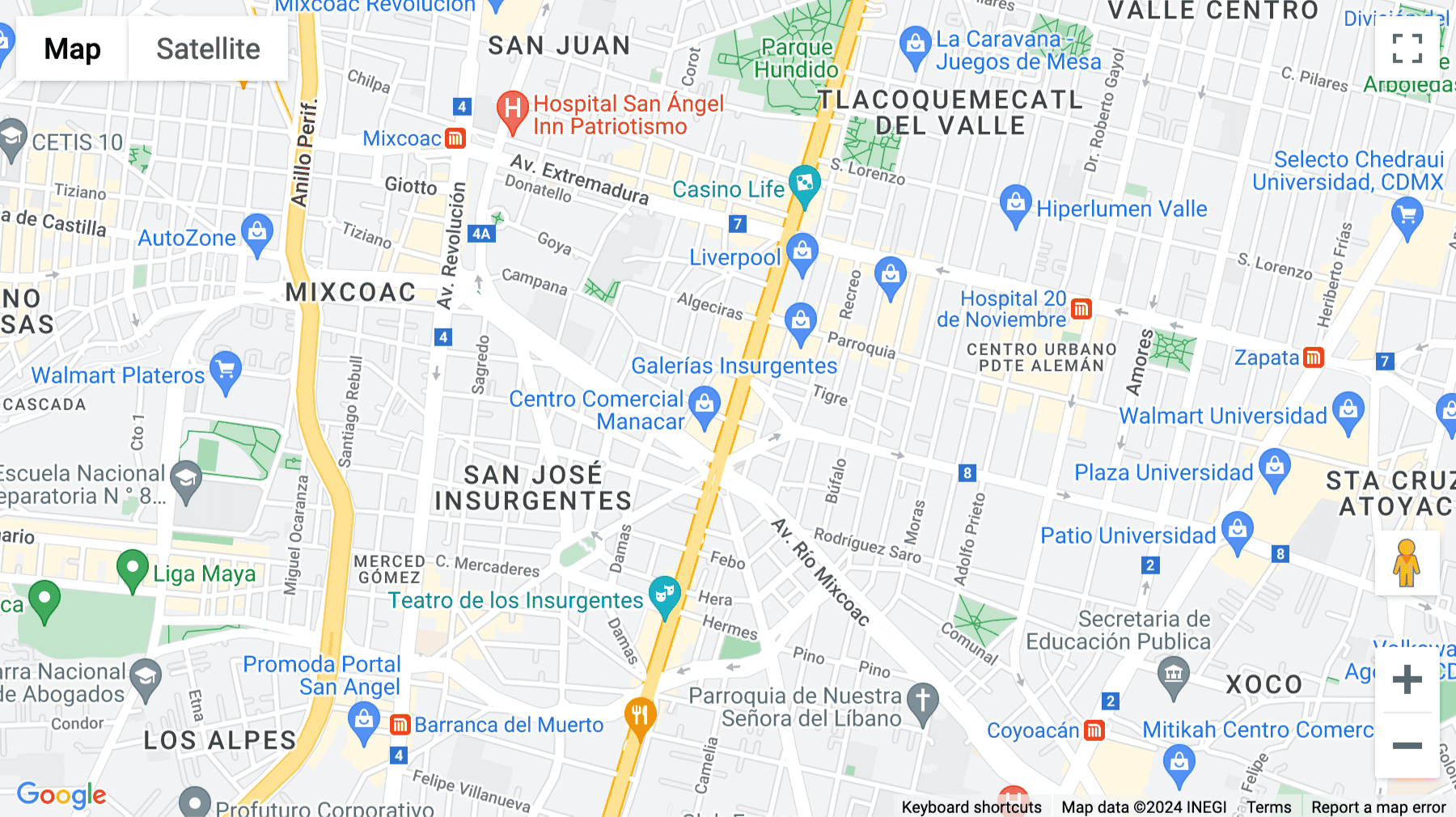 Click for interative map of Insurgentes Sur 1431, Mixcoac, IS1431, Mexico City