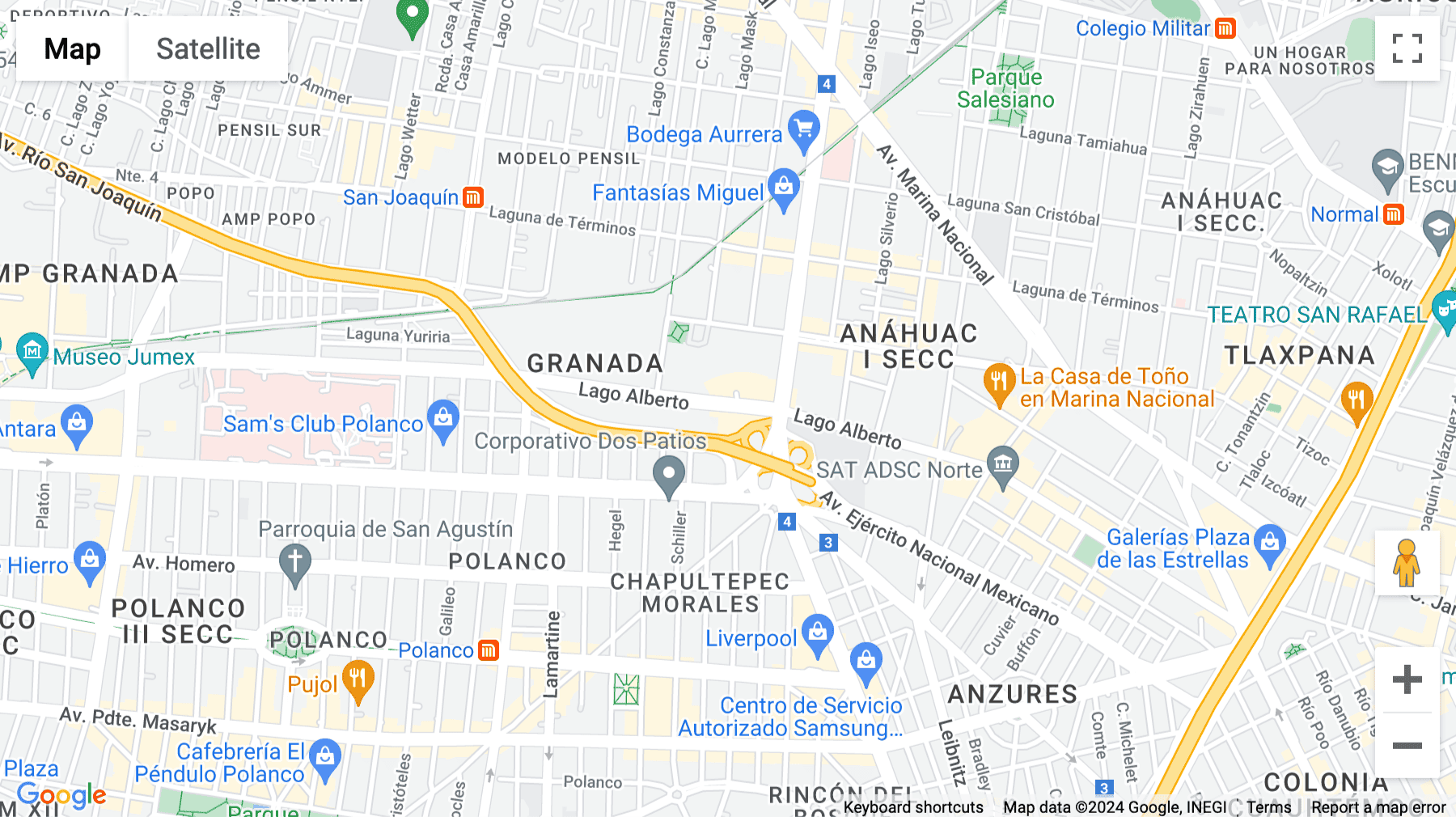 Click for interative map of Calle Lago Alberto No.319, Col. Granada, Del. Miguel Hidalgo, Mexico City