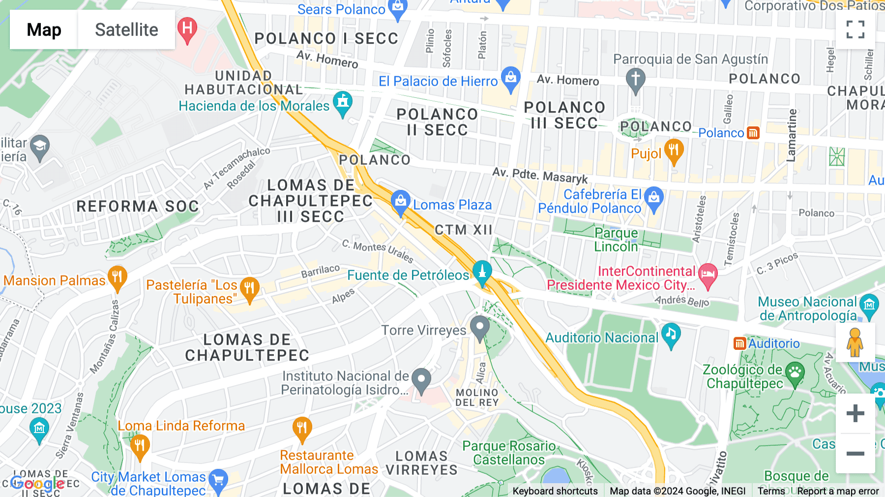 Click for interative map of Boulevard Manuel Ávila Camacho No.32, Col. Lomas de Chapultepec, piso 6, Del. Miguel Hidalgo, Mexico City