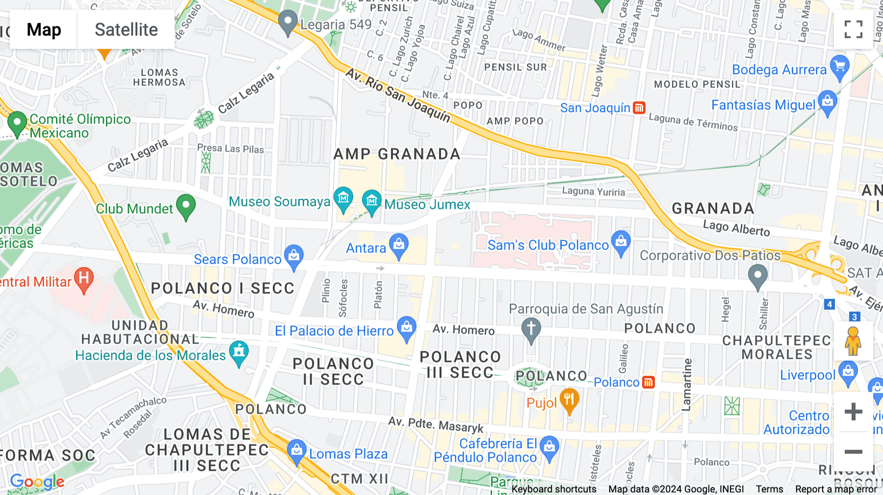 Click for interative map of Av. Ejército Nacional No.453, Col. Granada, Del. Miguel Hidalgo, Mexico City