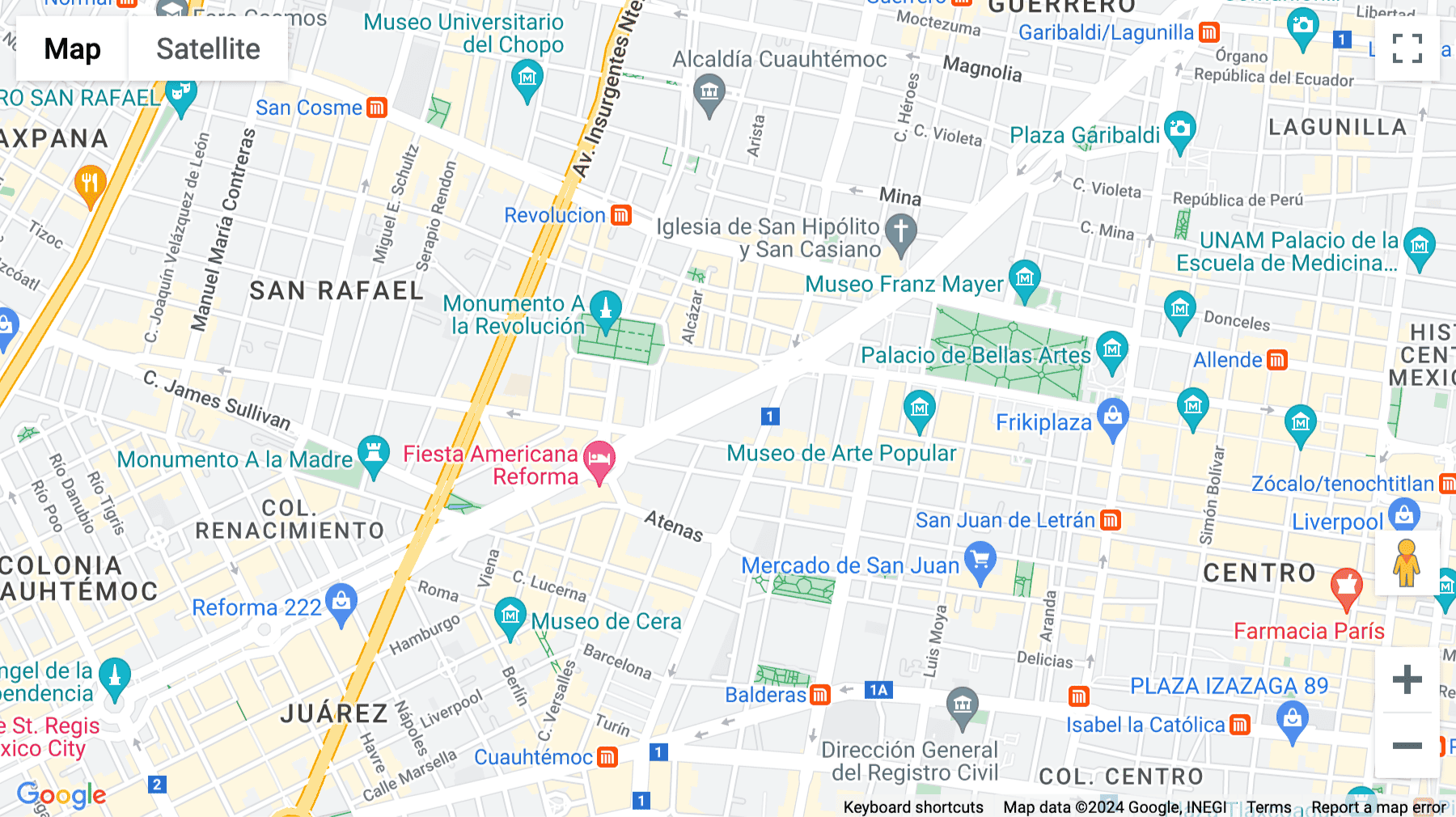 Click for interative map of Reforma 26, Paseo de la Reforma 26 Colonia Juárez, Mexico City
