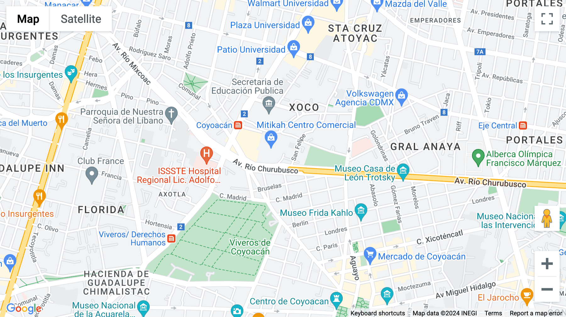 Click for interative map of Torre Mitikah, Avenida Río Churubusco 601, Xoco, Ciudad de México, Mexico City