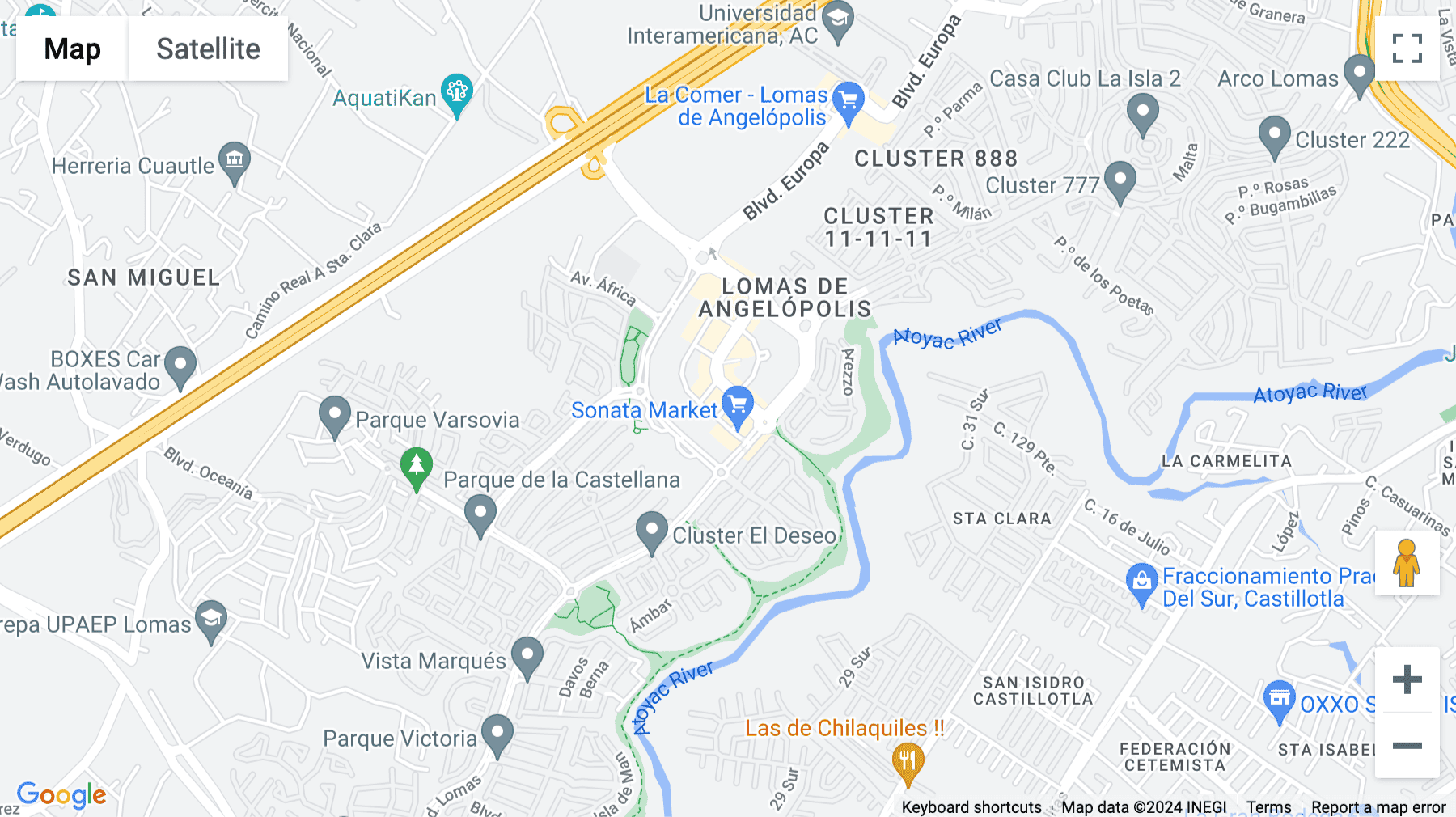 Click for interative map of Sonata, Lomas de Angelópolis, Puebla