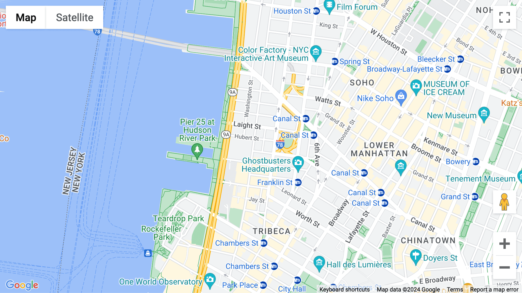 Click for interative map of 53 Beach Street, New York City