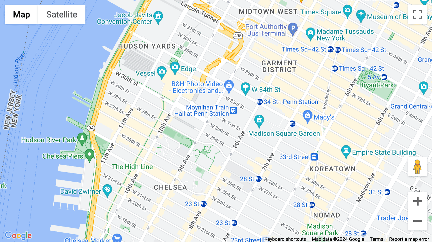 Click for interative map of 368 9th Avenue, Hudson Yards, Manhattan, New York City