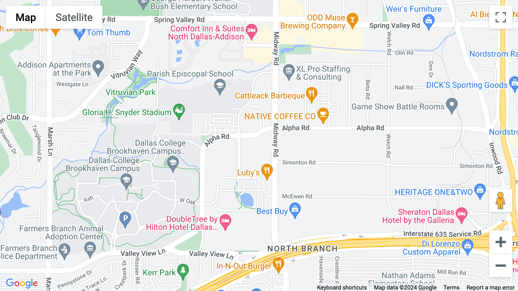 Click for interative map of 4100 Alpha Rd, Dallas