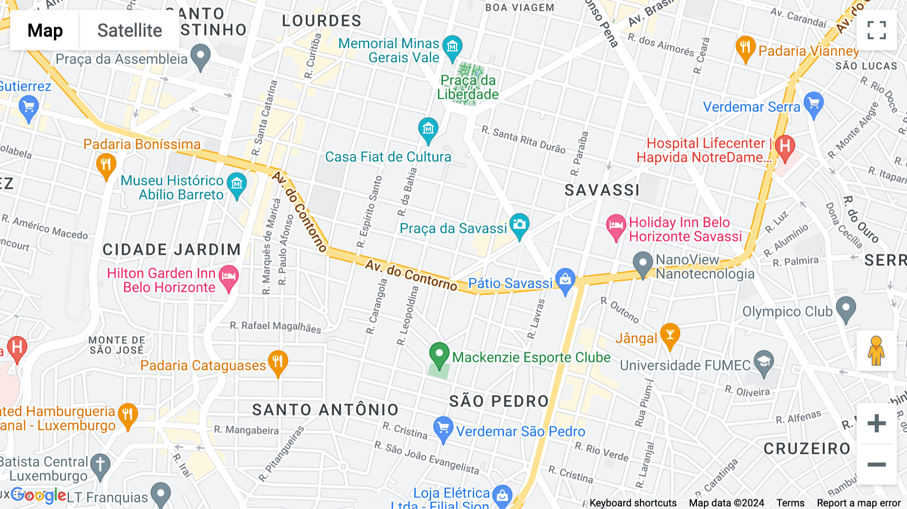 Click for interative map of Rua Sergipe, 1440 Belo Horizonte, Belo Horizonte