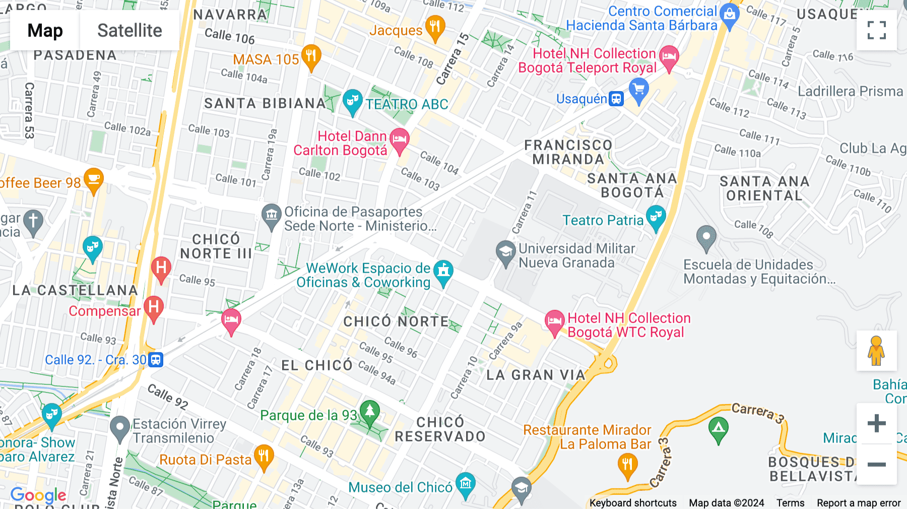 Click for interative map of Ac. Calle 100, 11b, Bogota