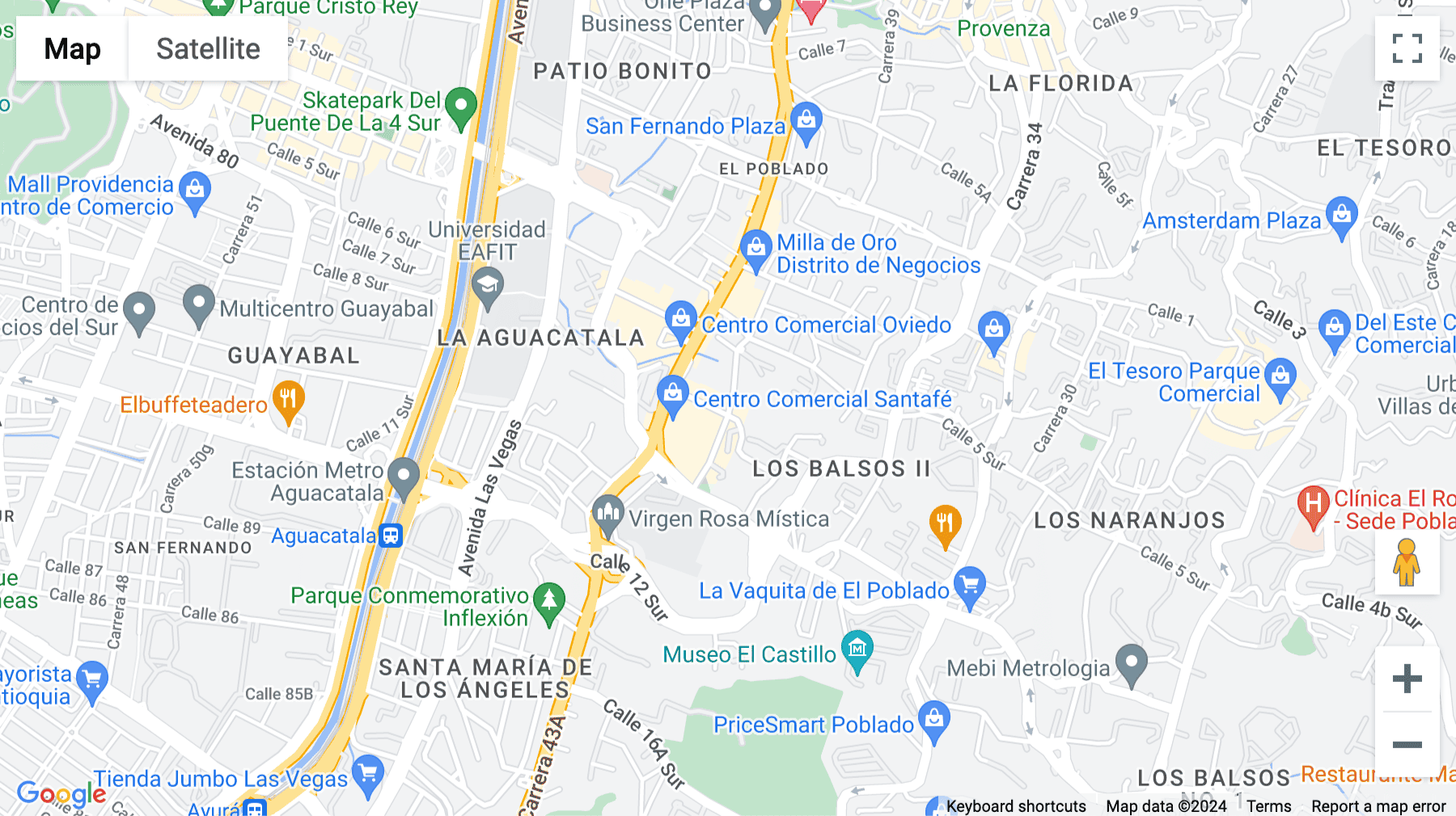 Click for interative map of Carrera 42, Sur-145, Medellín