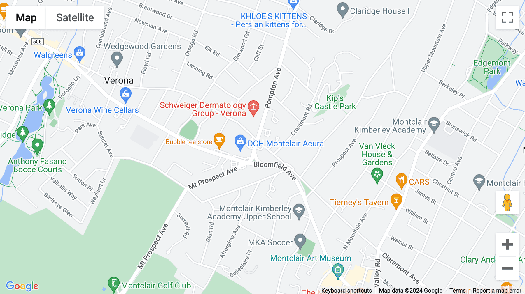 Click for interative map of 25 Pompton Avenue, Suite 101, Montclair