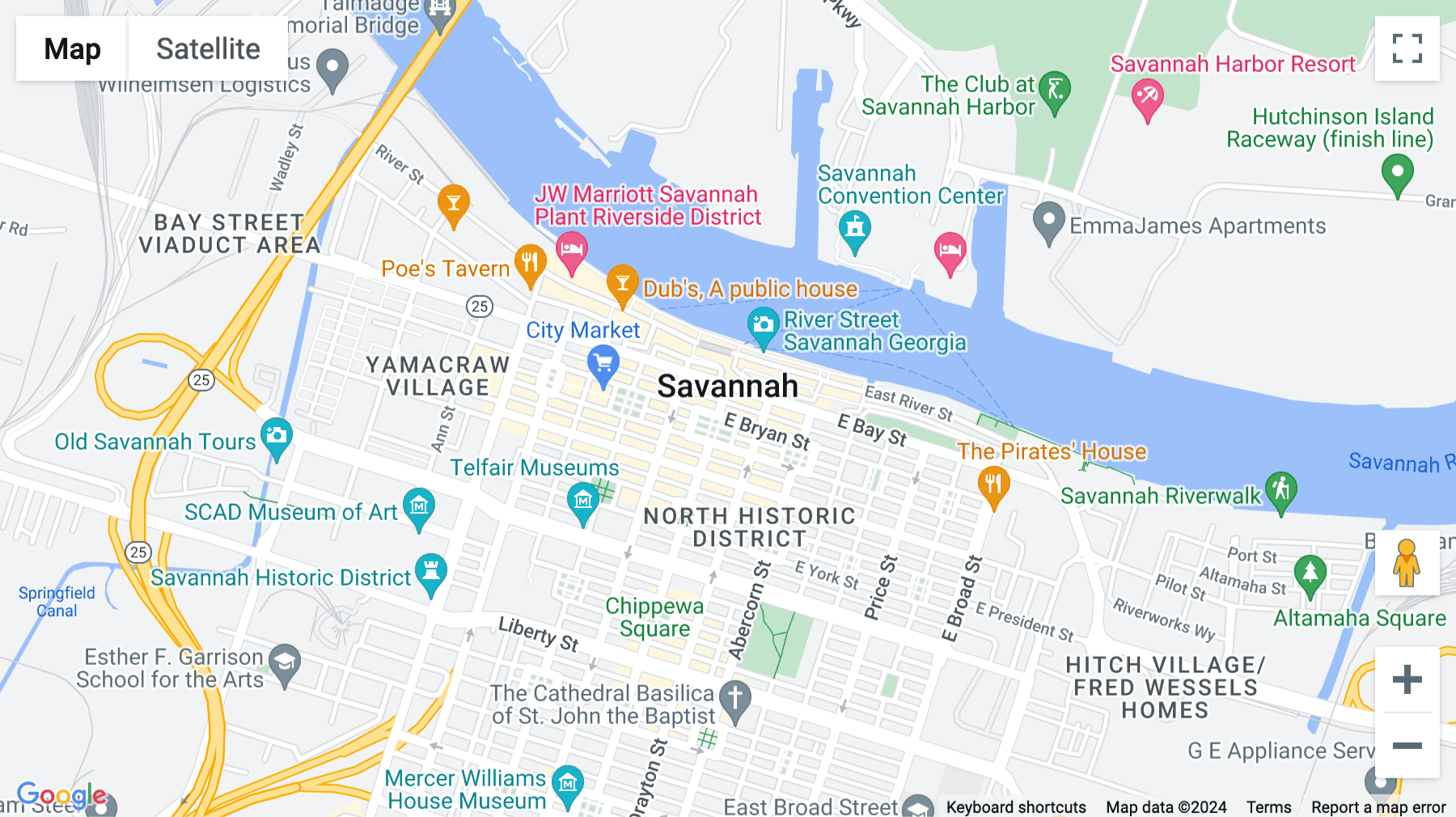 Click for interative map of 2 E Bryan St, Savannah