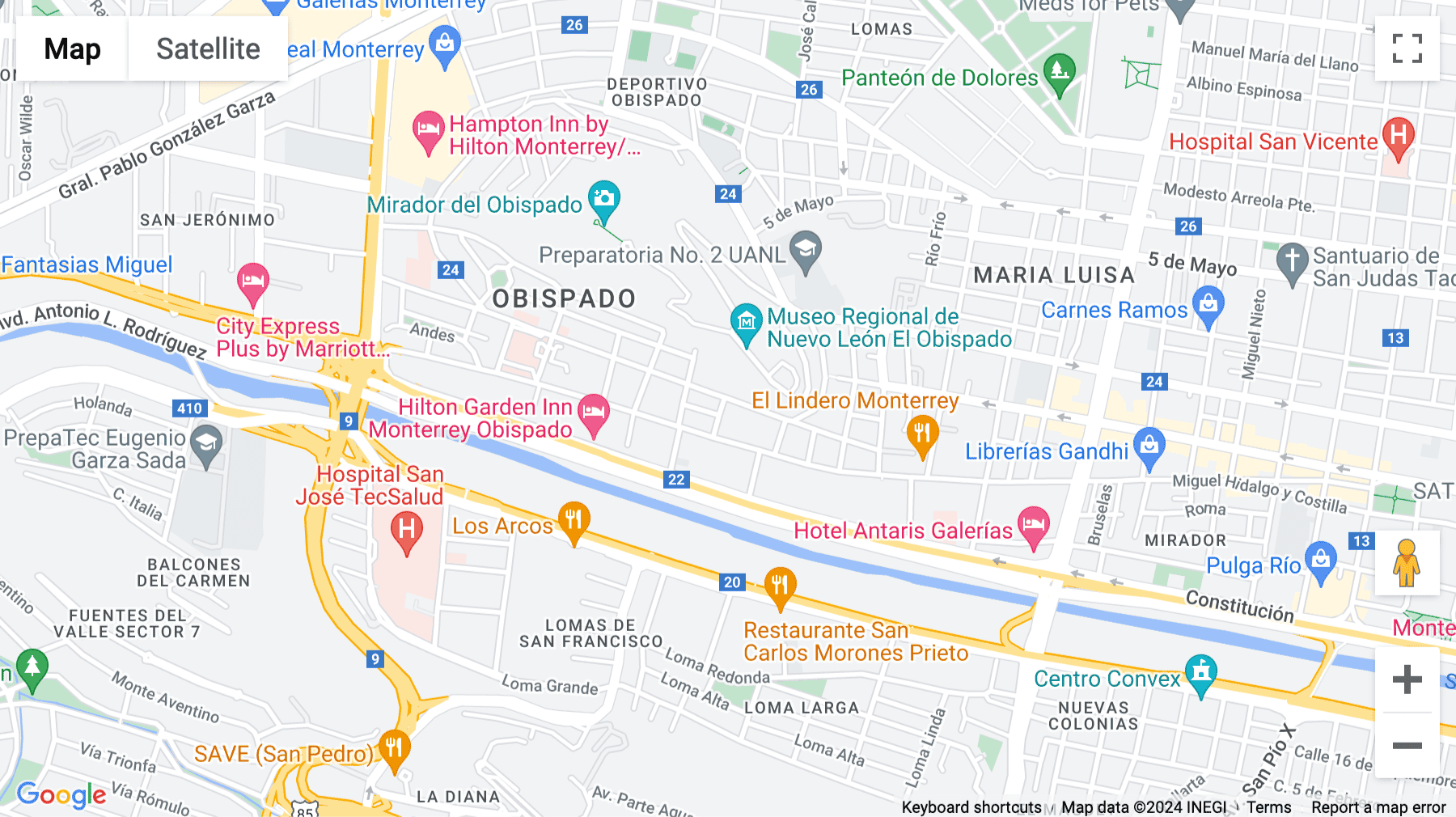 Click for interative map of Belisario Domínguez 2020, Floor 1, Monterrey