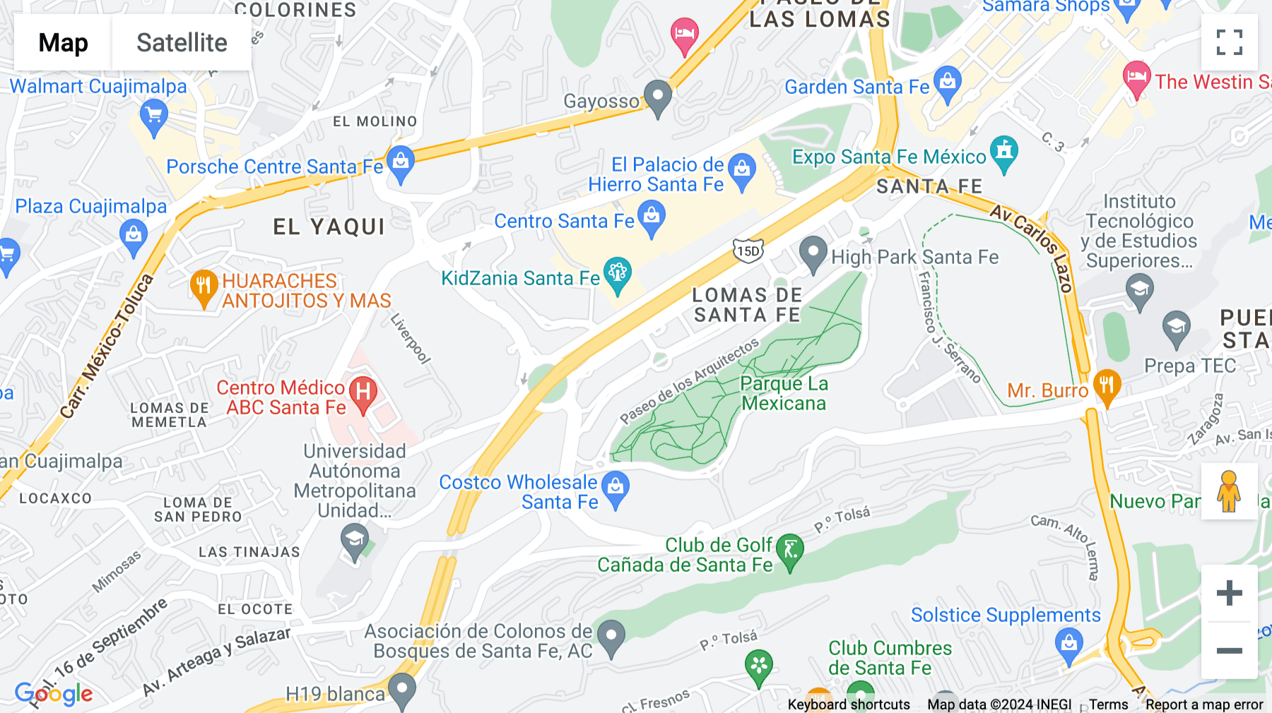 Click for interative map of Av. Santa Fe 505, Lomas de Santa Fe, Contadero, Mexico City, Mexico City