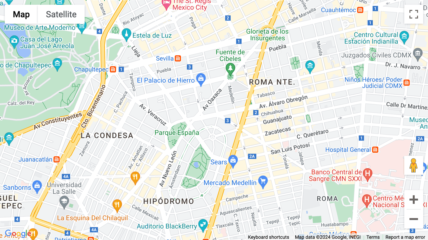 Click for interative map of Alvaro Obregón 270, Mexico City