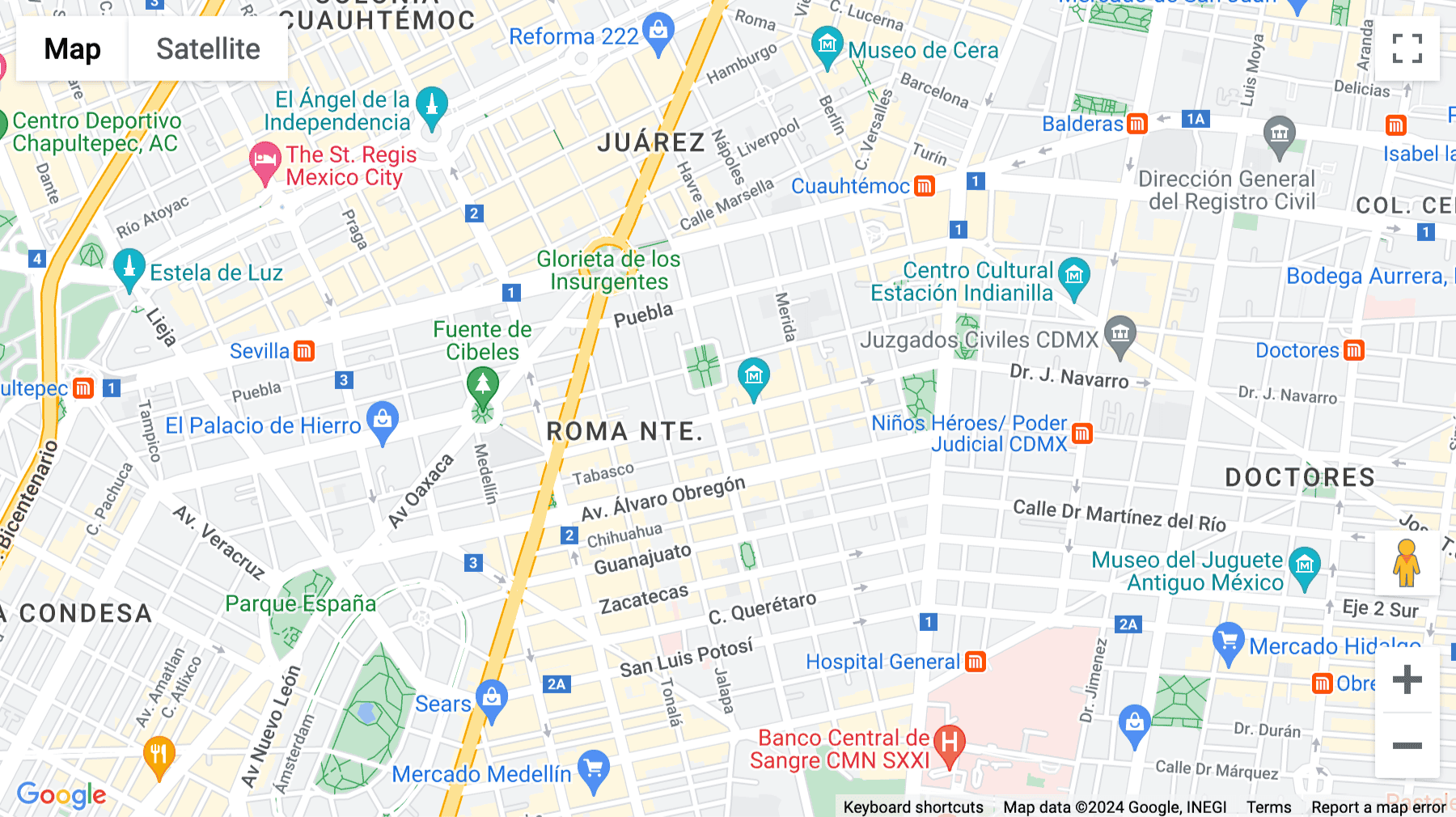 Click for interative map of Calle Colima 161, Colonia Roma Norte, Ciudad de México, Mexico City