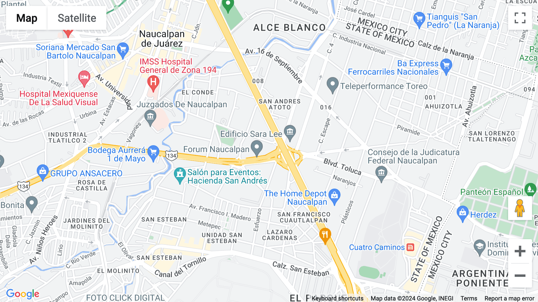 Click for interative map of Av. Primero de Mayo 15, San Andres Atoto, Naucalpan de Juárez, Estado de México, Mexico City