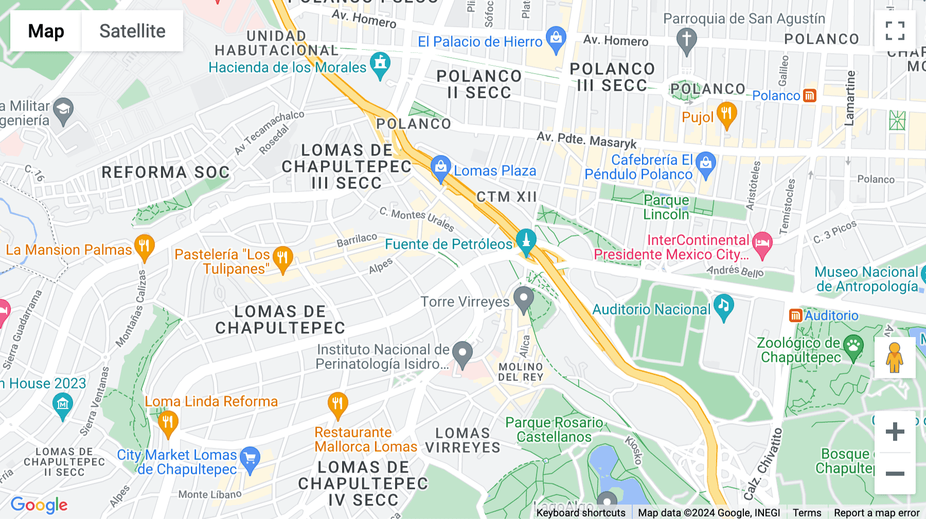 Click for interative map of Av. Paseo de la Reforma 215, Ciudad de México, Mexico City