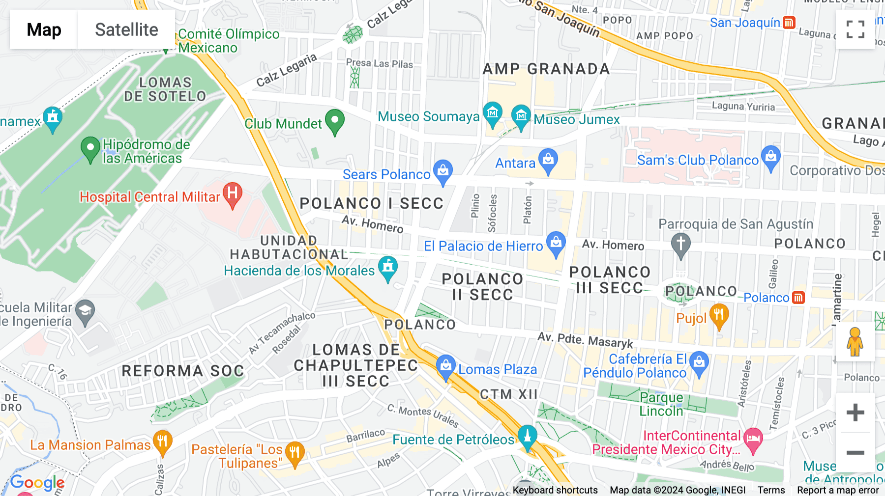 Click for interative map of Ferrocarril de Cuernavaca 214, Col. Polanco II Sección, Alcaldía Miguel Hidalgo, Mexico City