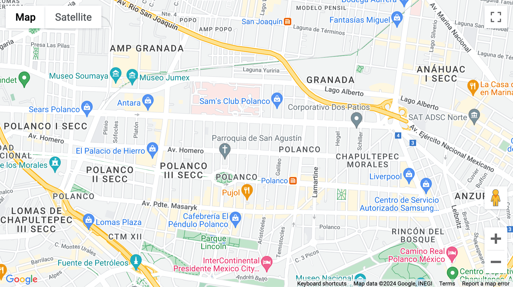 Click for interative map of Eugenio Sue 316 Polanco, Polanco IV Secc. Miguel Hidalgo, Ciudad de México, Mexico City