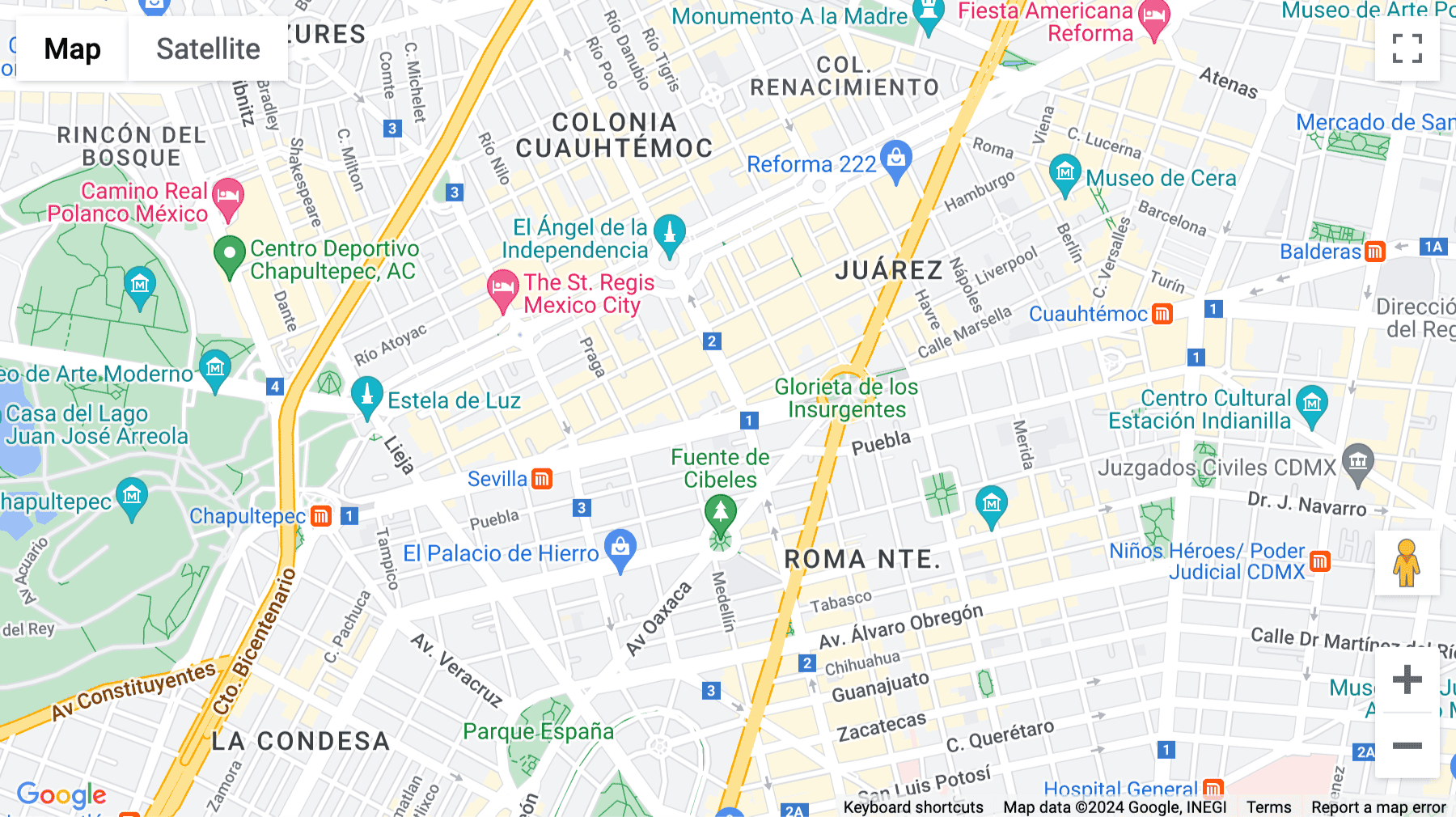 Click for interative map of Liverpool no 174, Colonia Juarez, Cuauhtemoc, Mexico City