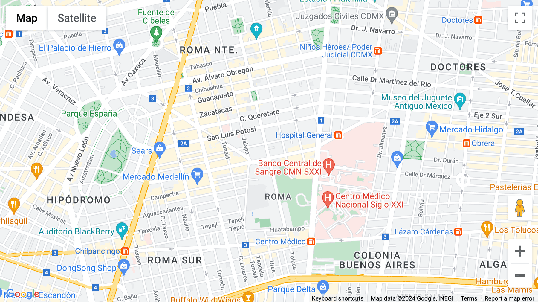 Click for interative map of Orizaba 208, Col. Roma Norte, Mexico City