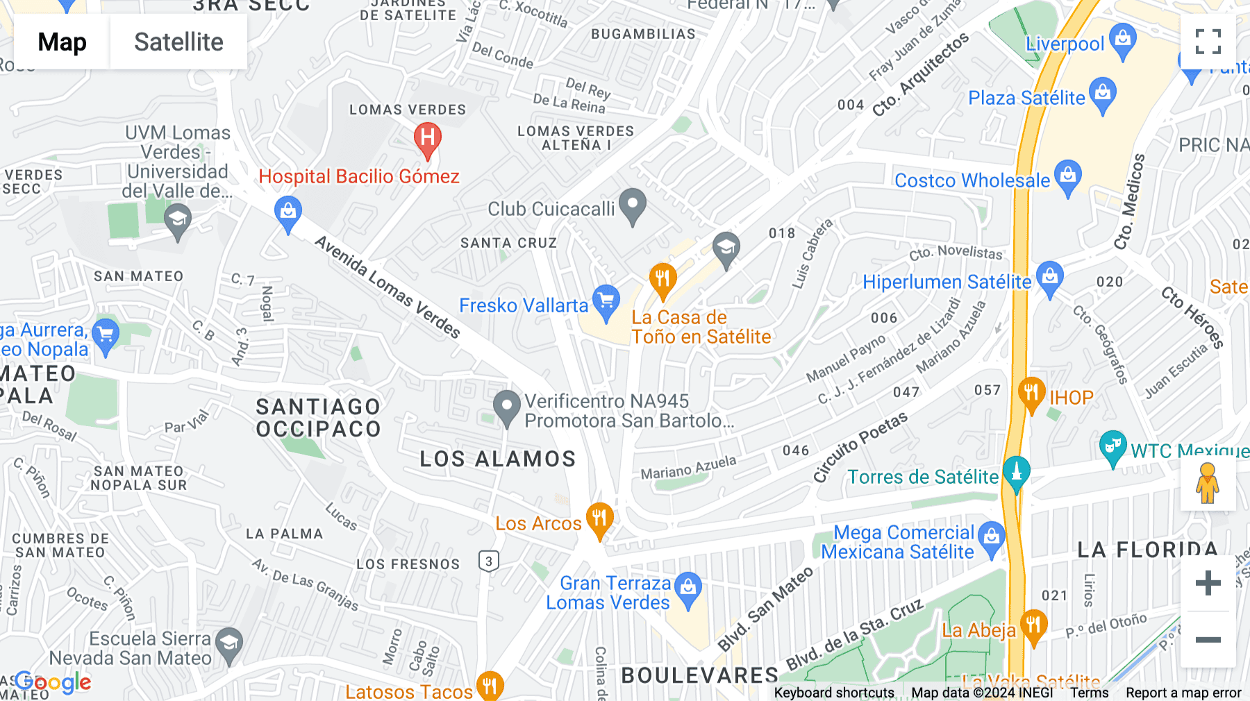 Click for interative map of Circuito Circunvalación Poniente 149, Ciudad Satélite, Naucalpan de Juárez, Mexico City