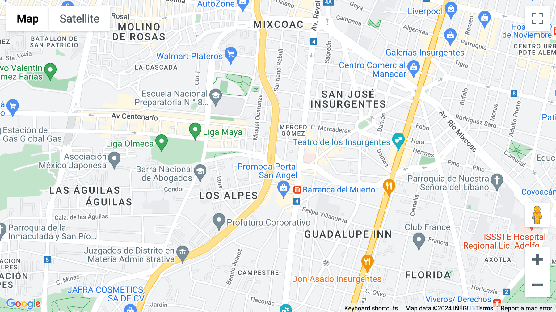Click for interative map of Blvd. Adolfo López Mateos 172, Merced Gómez, Benito Juárez, Mexico City