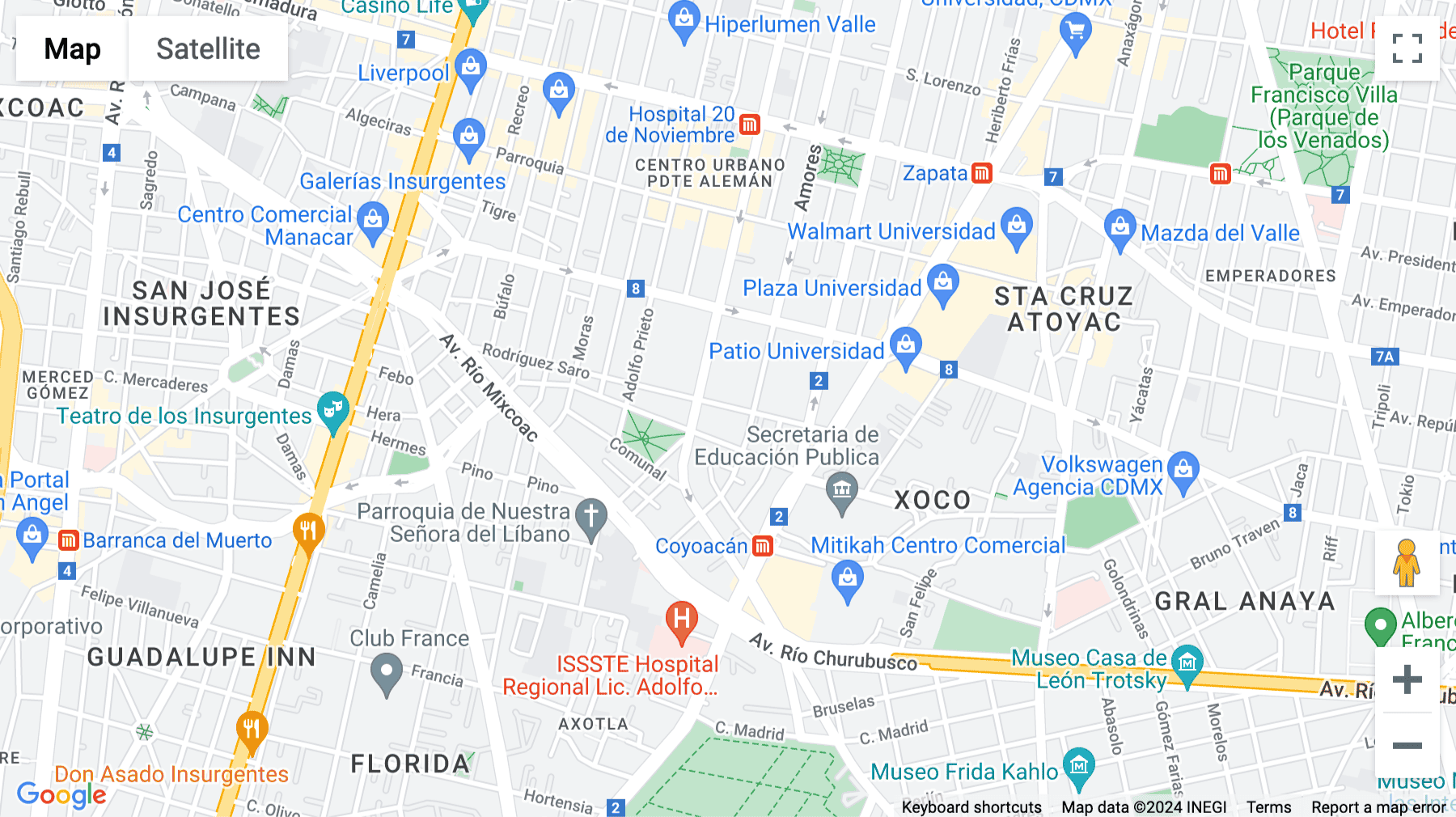 Click for interative map of Rodríguez Saro 523 A, Local 8, Colonia del Valle Sur, Ciudad de México, Mexico City