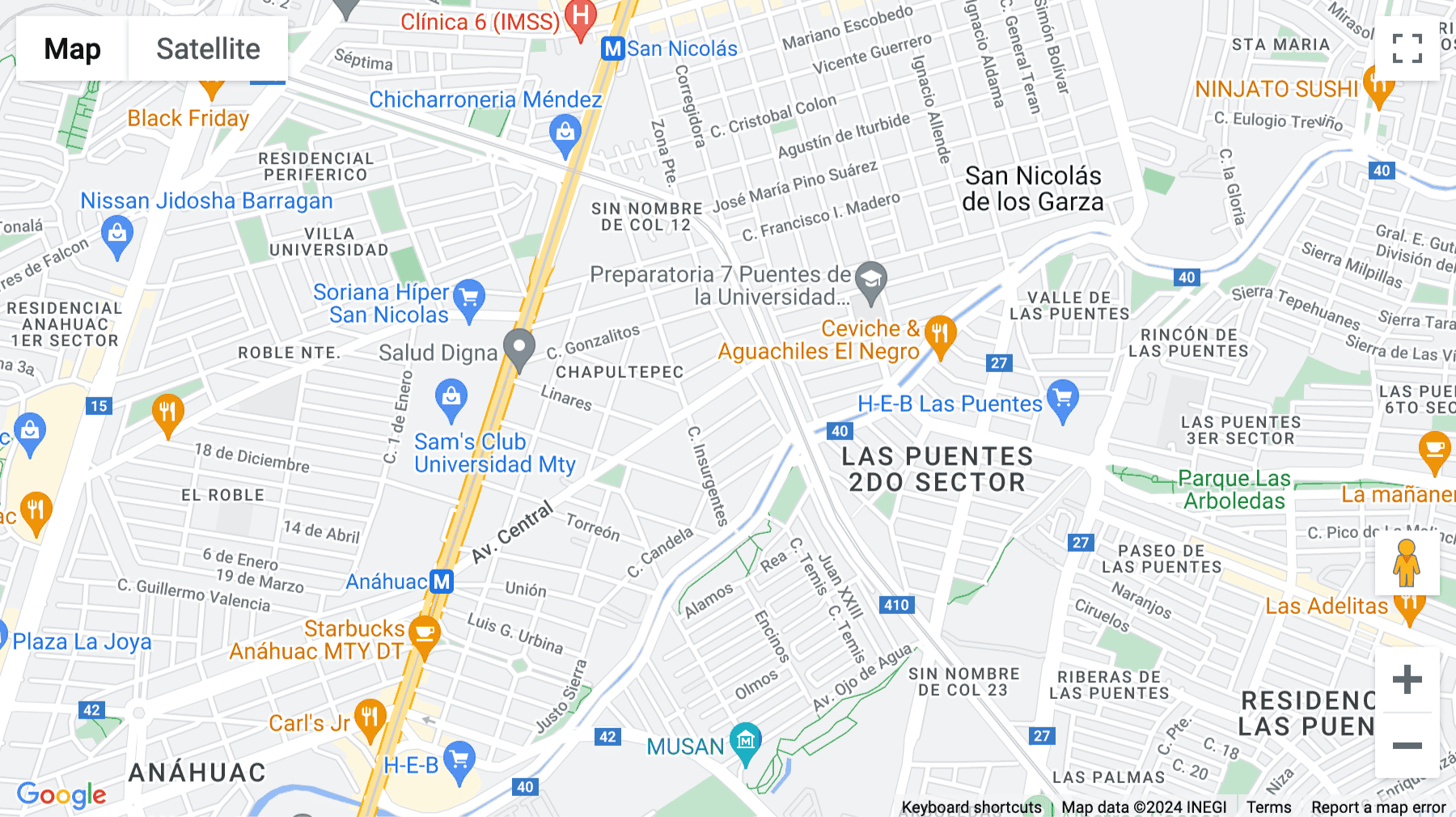 Click for interative map of Avenida Central 734C, Colonia Chapultepec, San Nicolás de los Garza, Monterrey