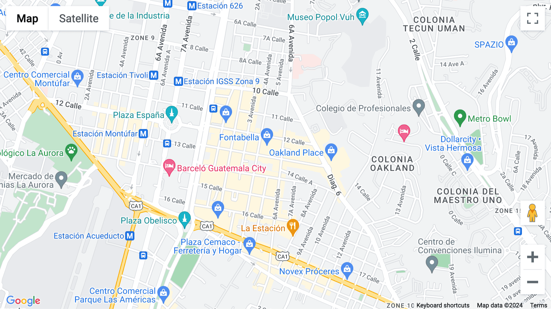 Click for interative map of 13 Calle, 5-45, Edificio Urbana, Zona 10, Guatemala City