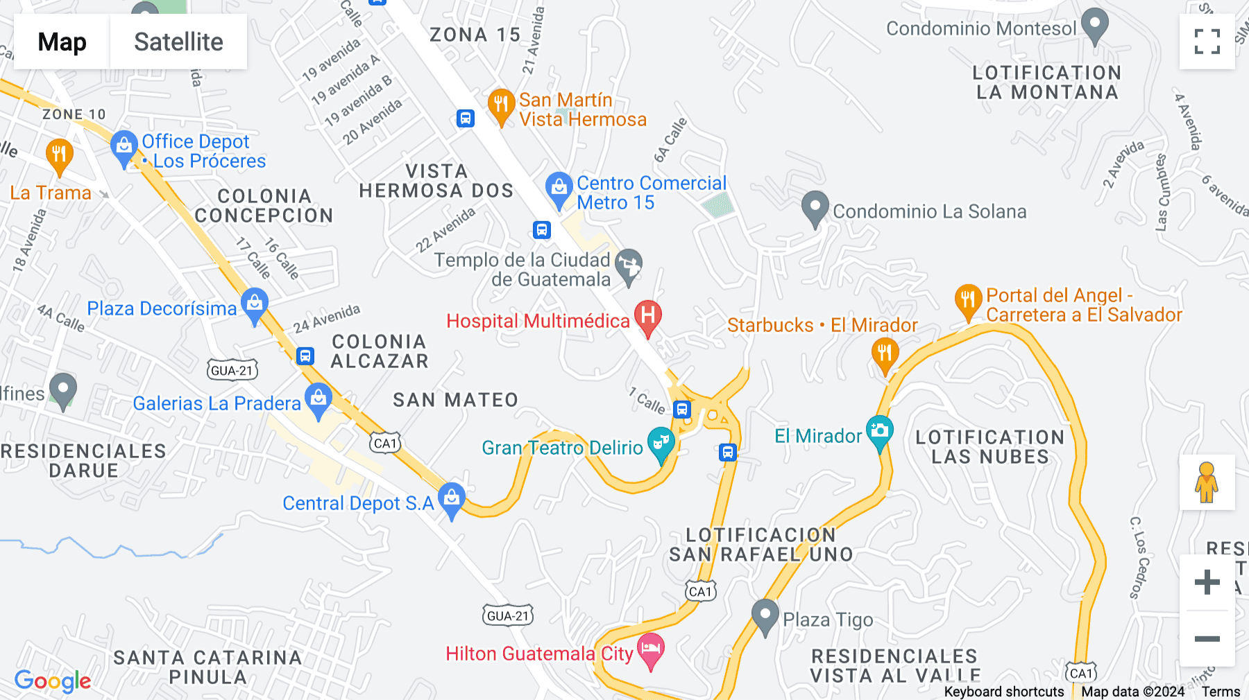 Click for interative map of Edificio Insigne, Oficina 1101, Blvd. Vista Hermosa, 25 Av 1-89, Zona 15, Guatemala City