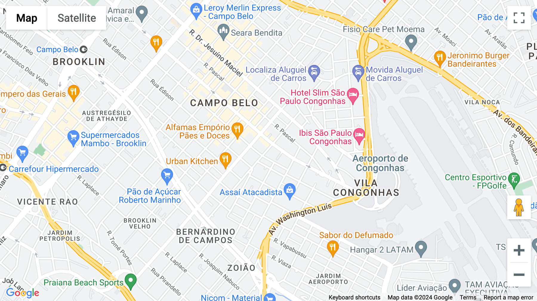 Click for interative map of Rua Cristovão Pereira, 1626, Campo Belo, Sao Paulo